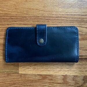 Portland Leather Goods med, blue full grain leather women’s wallet, USA!